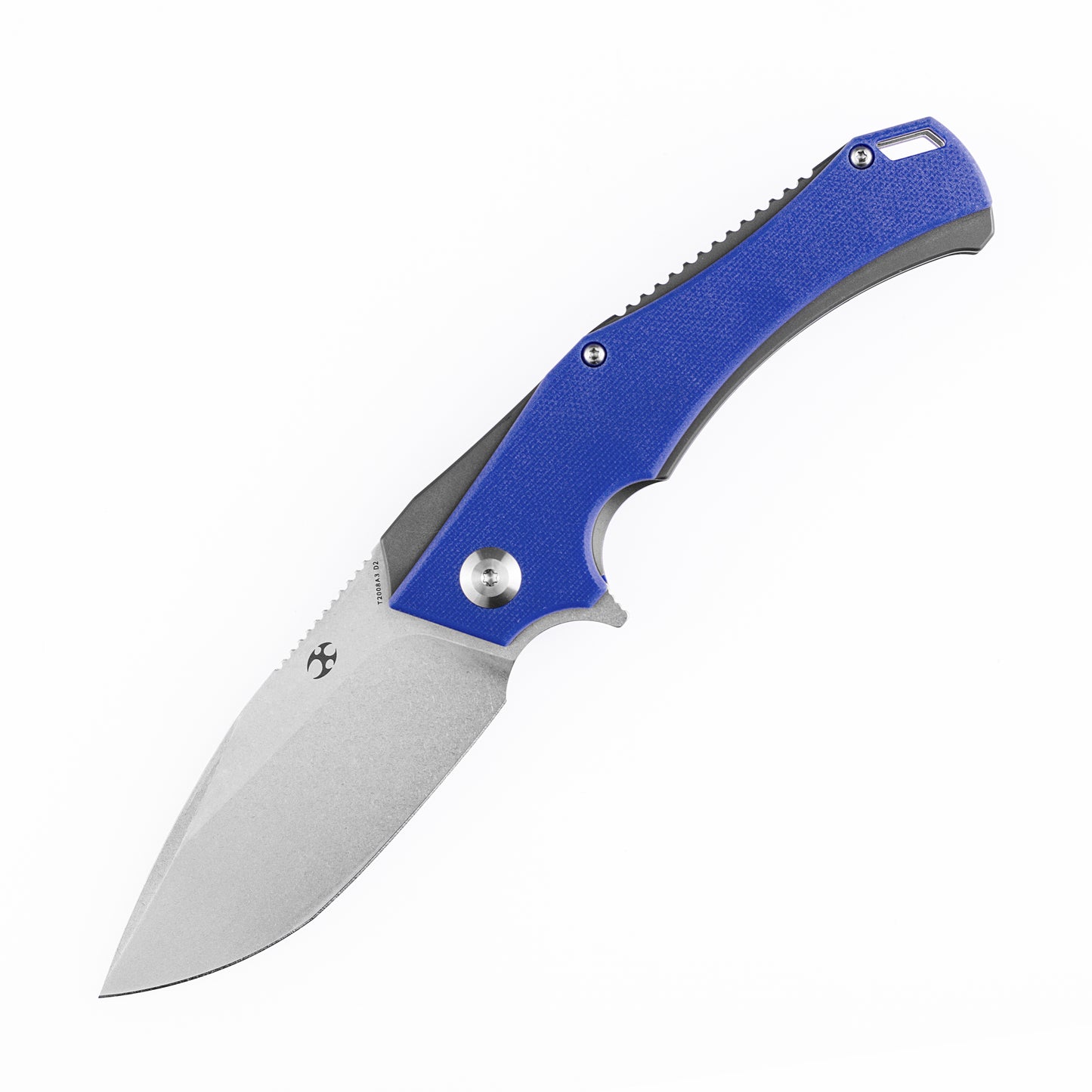 Kansept Mini Hellx 3.25" Stonewashed D2 Blue G10 Folding Knife by Mikkel Willumsen T2008A3