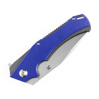 Kansept Mini Hellx 3.25" Stonewashed D2 Blue G10 Folding Knife by Mikkel Willumsen T2008A3
