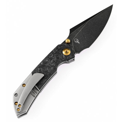 Kansept Fenrir 3.5" Black CPM-S35VN Carbon Fiber Titanium Folding Knife by Greg Schob K1034A1