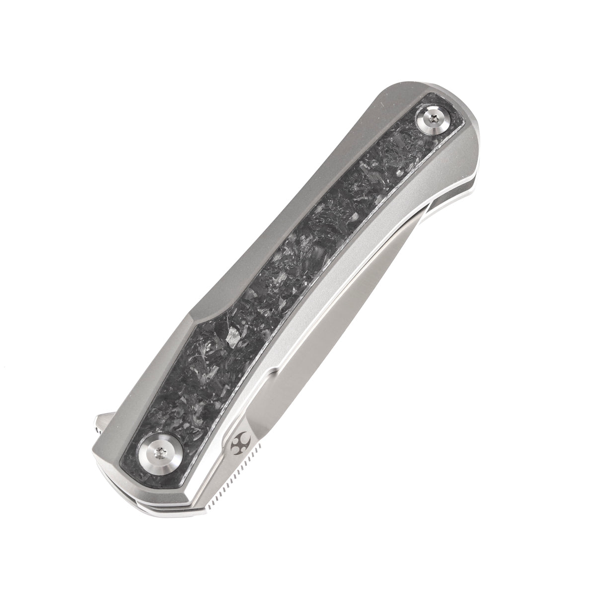 Kansept Kratos 3.79" CPM S35VN Shredded Carbon Fiber Titanium Folding Knife by Ostap Hel K1024A1
