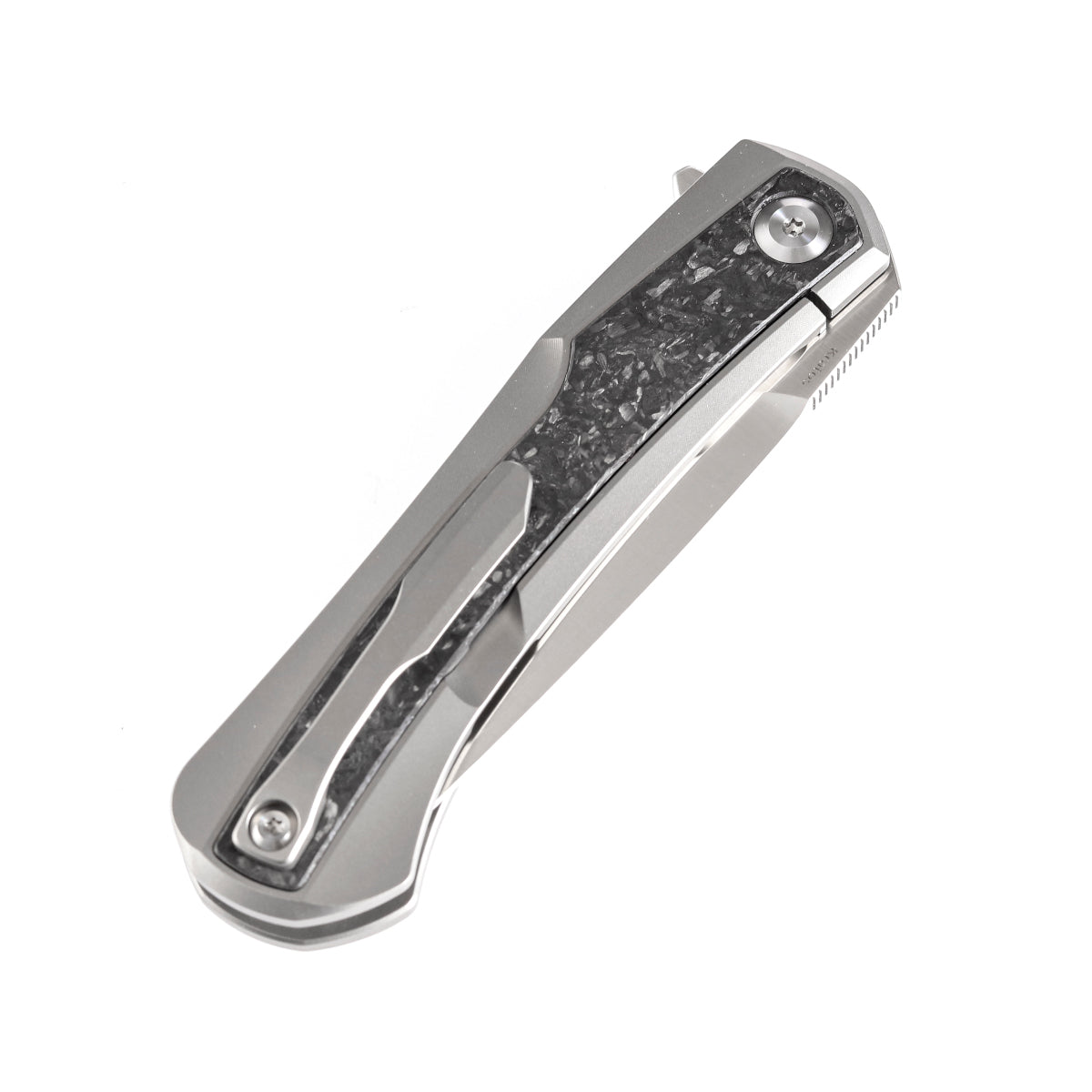 Kansept Kratos 3.79" CPM S35VN Shredded Carbon Fiber Titanium Folding Knife by Ostap Hel K1024A1