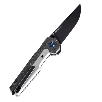 Kansept EDC Tac Limited 3.1" CPM S35VN Black Carbon Fiber Titanium Folding Knife by Mikkel Willumsen K2009A1