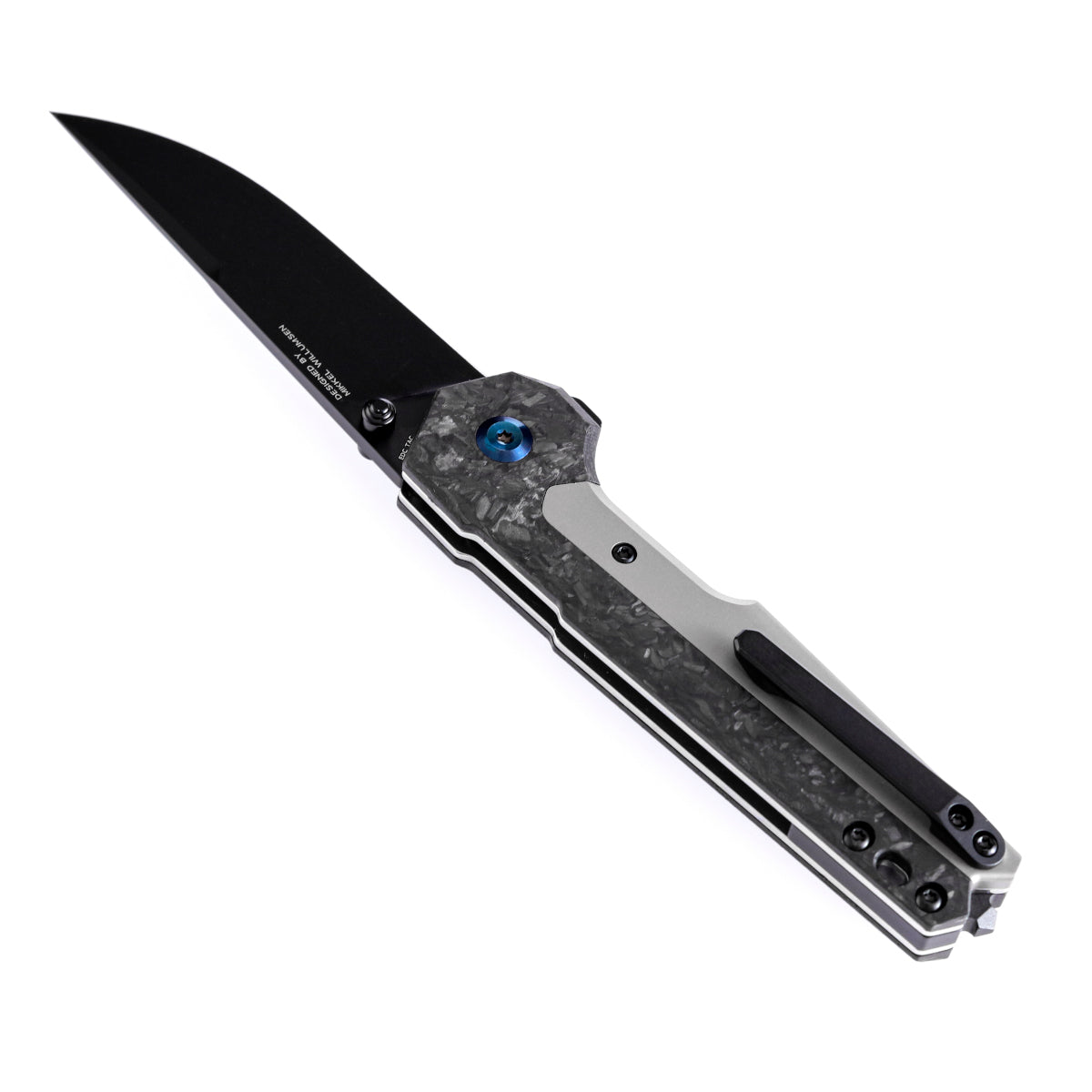 Kansept EDC Tac Limited 3.1" CPM S35VN Black Carbon Fiber Titanium Folding Knife by Mikkel Willumsen K2009A1