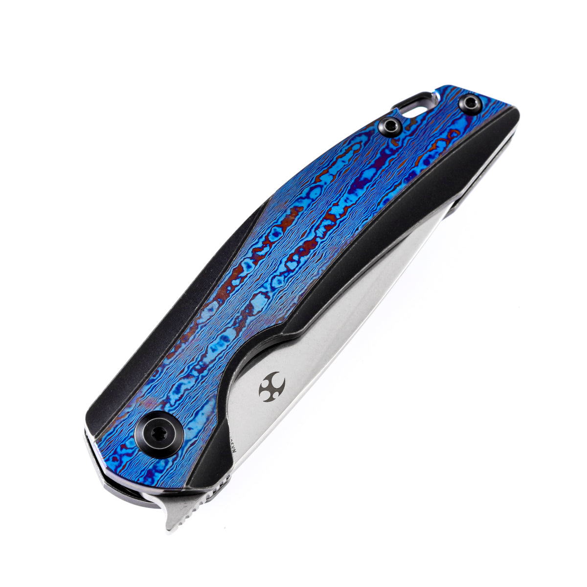 Kansept Mini Accipter 2.9" CPM S35VN Timascus Black Stonewashed Titanium Folding Knife  by Kim Ning K2007A6