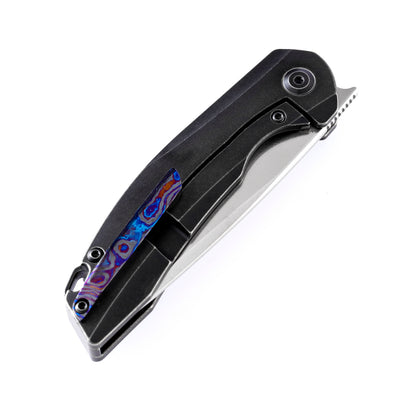 Kansept Mini Accipter 2.9" CPM S35VN Timascus Black Stonewashed Titanium Folding Knife  by Kim Ning K2007A6