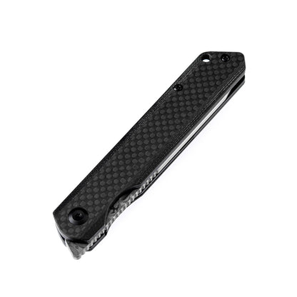 Kansept Prickle 3.5" Tanto Damascus Carbon Fiber Folding Knife by Max Tkachuk K1012D1