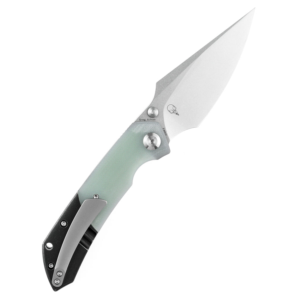 Kansept Fenrir 3.5" CPM-S35VN Jade G10 Titanium Folding Knife by Greg Schob K1034A5