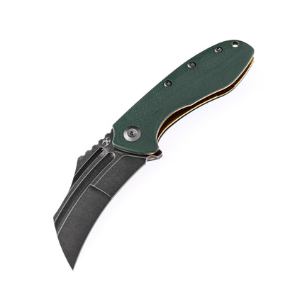Kansept KTC3 3" Black TiCn 154CM Green G10 Folding Knife by Koch Tools T1031A2