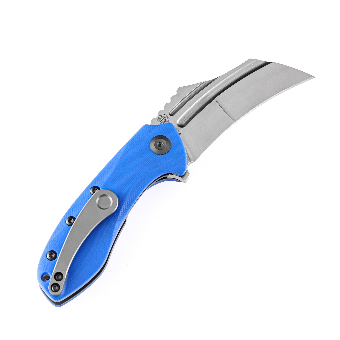 Kansept KTC3 3" Stonewashed 154CM Blue G10 Folding Knife by Koch Tools T1031A3