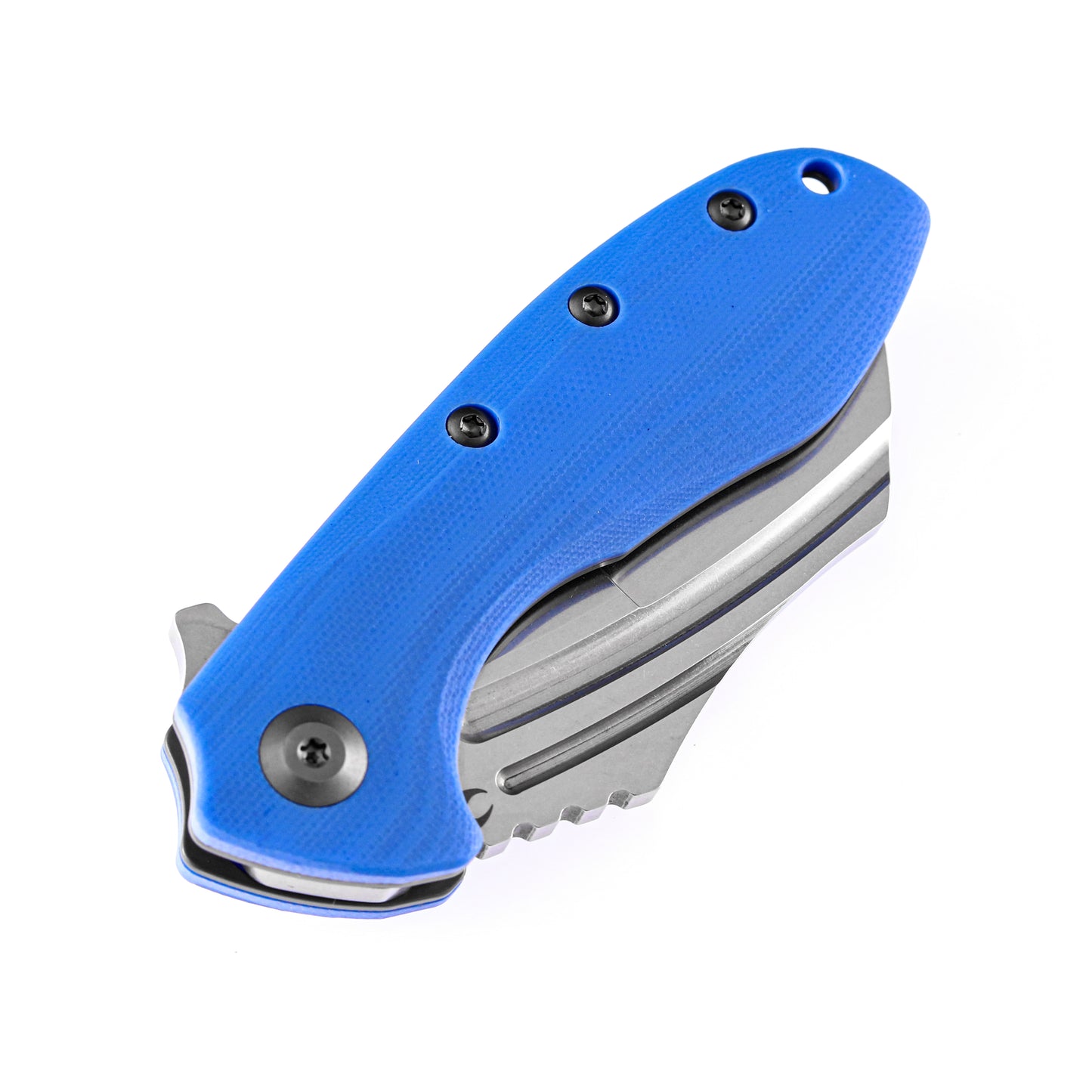 Kansept KTC3 3" Stonewashed 154CM Blue G10 Folding Knife by Koch Tools T1031A3
