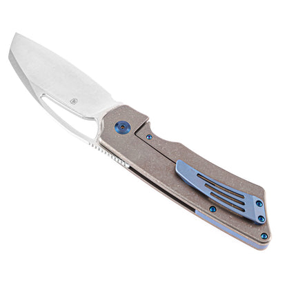 Kansept Goblin XL 3.5" CPM S35VN Bronze Titanium Wharncliffe Folding Knife by Marshall Noble K1016A3