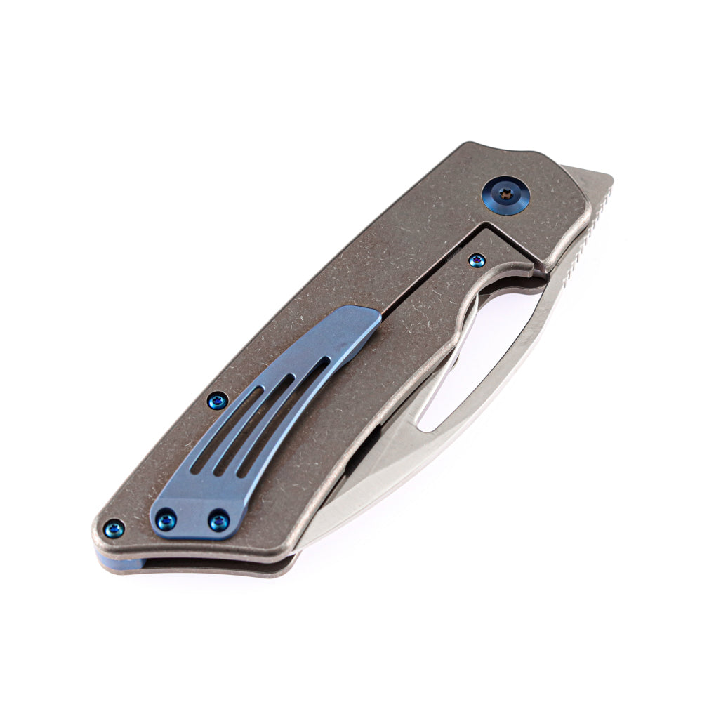 Kansept Goblin XL 3.5" CPM S35VN Bronze Titanium Wharncliffe Folding Knife by Marshall Noble K1016A3