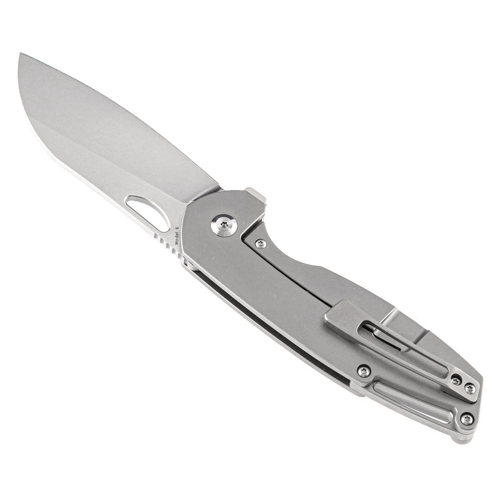 Kansept Model 6 3.1" M390 Titanium Wharncliffe Folding Knife by Nick Swan K1022A1
