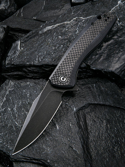 Civivi Baklash 3.5" 9Cr18MoV Black G10 Carbon Fiber Folding Knife C801I