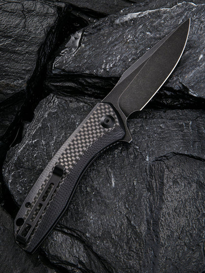 Civivi Baklash 3.5" 9Cr18MoV Black G10 Carbon Fiber Folding Knife C801I