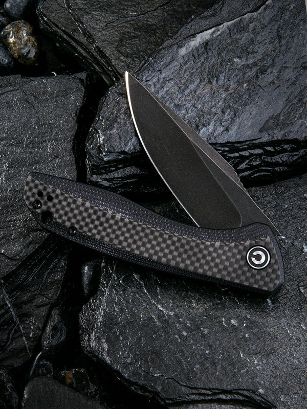 Civivi Baklash 3.5" 9Cr18MoV Black G10 Carbon Fiber Folding Knife C801I