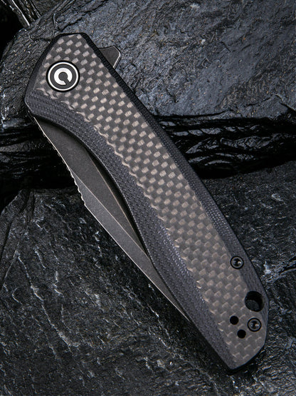 Civivi Baklash 3.5" 9Cr18MoV Black G10 Carbon Fiber Folding Knife C801I