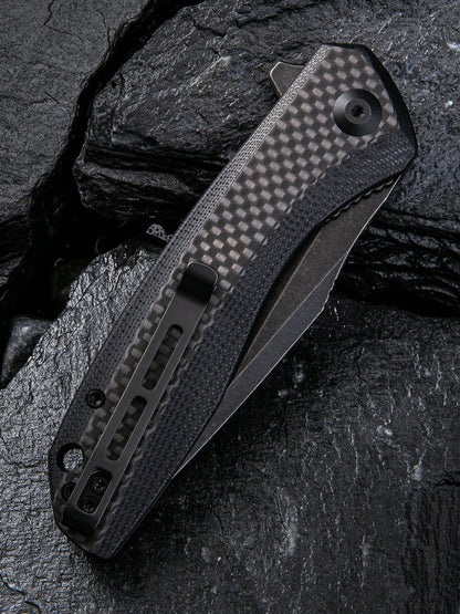Civivi Baklash 3.5" 9Cr18MoV Black G10 Carbon Fiber Folding Knife C801I
