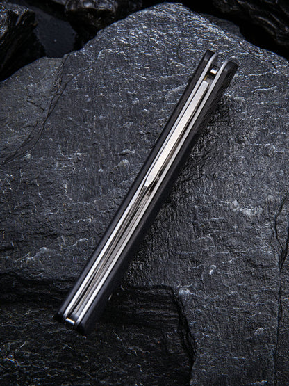 Civivi Rustic Gent 2.97" D2 Carbon Fiber G-10 Folding Knife with Leather Sheath C914A