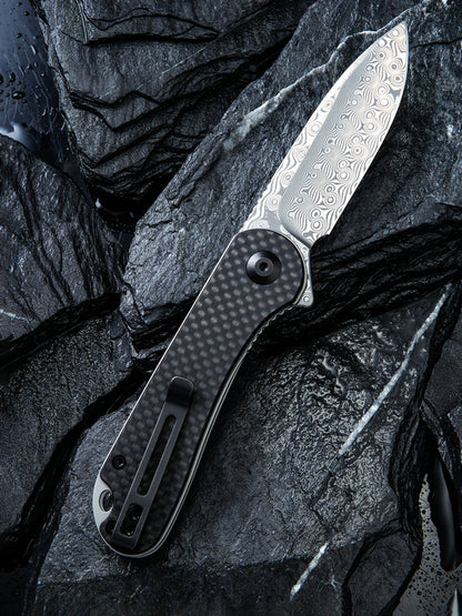 Civivi Elementum 2.96" Damascus Carbon Fiber Folding Knife C907DS