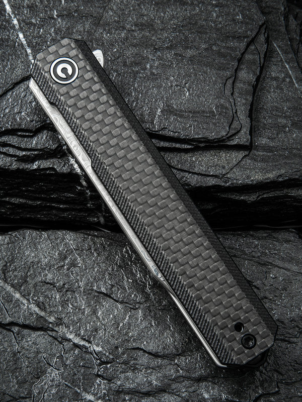 Civivi Chronic 3.22" Damascus Carbon Fiber G10 Folding Knife C917DS