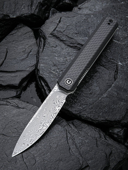 Civivi Exarch 3.22" Damascus Carbon Fiber G10 Front Flipper Folding Knife C2003DS-1