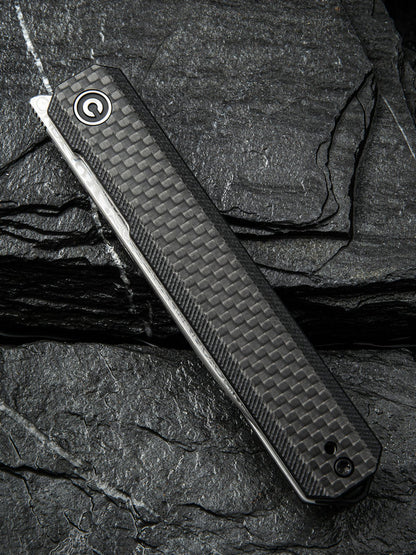 Civivi Exarch 3.22" Damascus Carbon Fiber G10 Front Flipper Folding Knife C2003DS-1