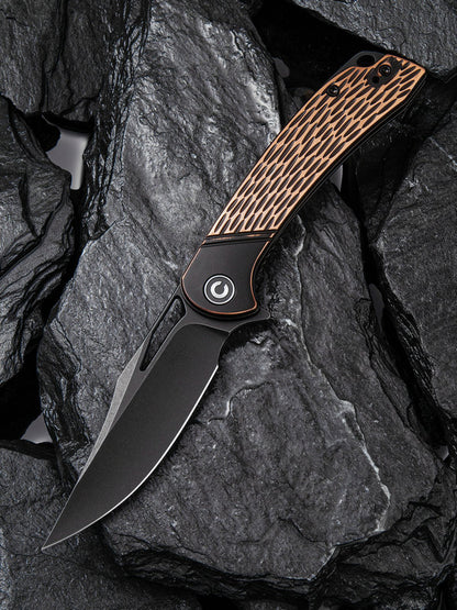 Civivi Dogma 3.46" D2 Black Stonewashed Copper Folding Knife C2005F