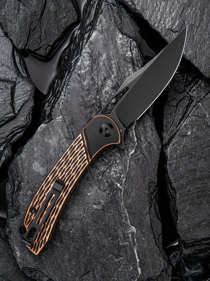 Civivi Dogma 3.46" D2 Black Stonewashed Copper Folding Knife C2005F