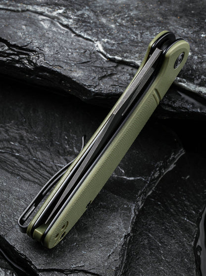 Civivi Ortis 3.25" 9Cr18MoV Black Stonewashed OD Green FRN Folding Knife C2013C