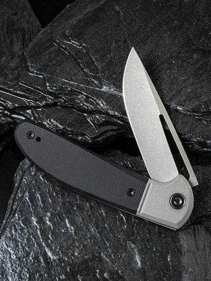 Civivi Trailblazer 2.97" Sandvik 14C28N Stonewashed Black G-10 Slip Joint Folding Knife C2018C
