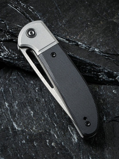 Civivi Trailblazer 2.97" Sandvik 14C28N Stonewashed Black G-10 Slip Joint Folding Knife C2018C