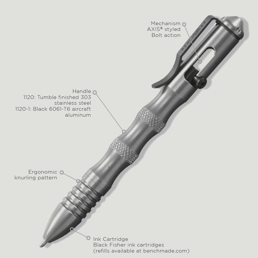 Benchmade 1120 Longhand Stainless Steel AXIS® Bolt-Action Pen