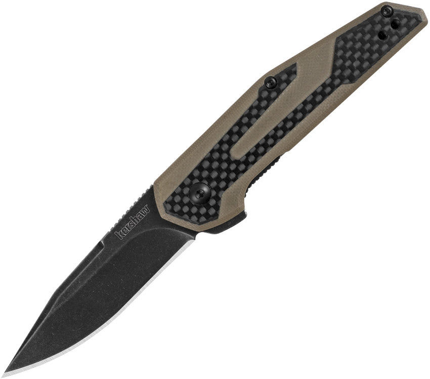 Kershaw Fraxion 2.75" Tan G10 Carbon Fiber KVT Folding Knife - Ansø Design