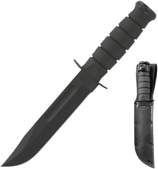 KA-BAR Black 7" Fixed Blade Knife with Leather Sheath 1211