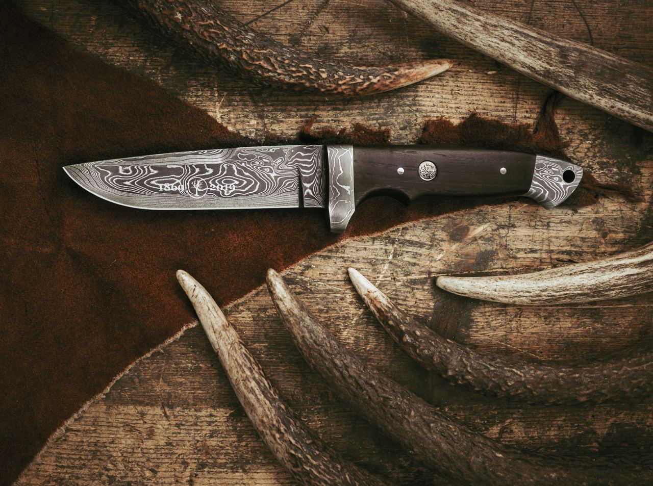 Boker Vollintegral 150th Anniversary Limited Edition 4.6" Chad Nichols Damascus Fixed Blade Knife 121585DAM