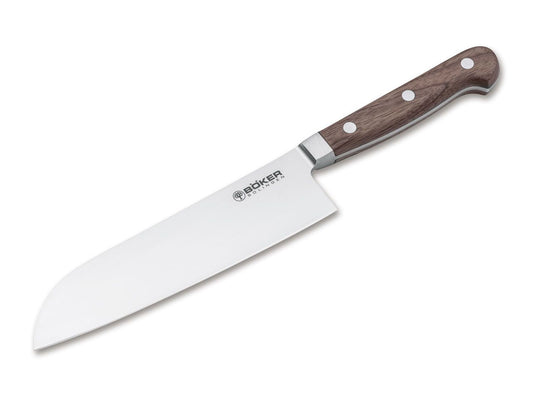 Boker Solingen Heritage 7.01" Kitchen Santoku Knife with Walnut Handle - Made in Germany