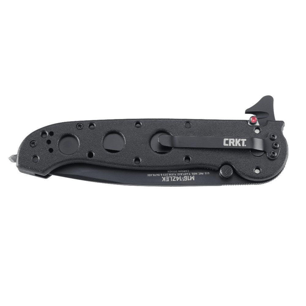 CRKT M16-14ZLEK 3.75" Tanto Point Rescue Folding Knife with Belt Cutter and Glass Breaker