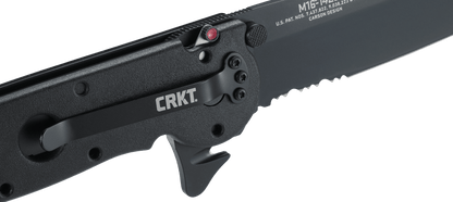 CRKT M16-14ZLEK 3.75" Tanto Point Rescue Folding Knife with Belt Cutter and Glass Breaker