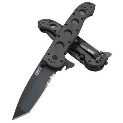 CRKT M16-14ZLEK 3.75" Tanto Point Rescue Folding Knife with Belt Cutter and Glass Breaker
