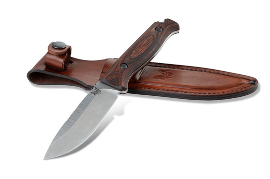 Benchmade 15002 Saddle Mountain Skinner 4.20" CPM-S30V Fixed Blade Knife with Leather Sheath