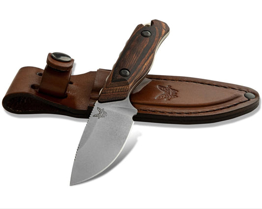 Benchmade 15017 Hidden Canyon Hunter 2.79" CPM-S30V Fixed Blade Knife with Leather Sheath