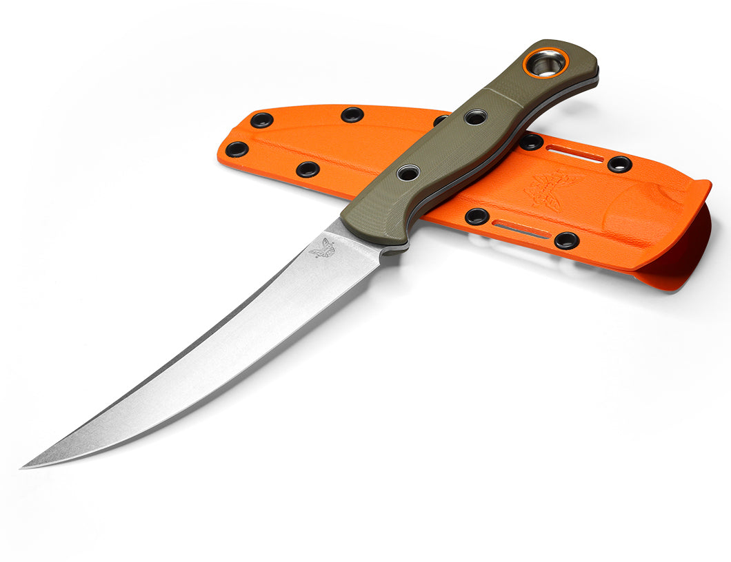 Benchmade 15500-3 Meatcrafter 6.08" CPM-S45VN OD Green G10 Fixed Blade Knife with Boltaron Sheath