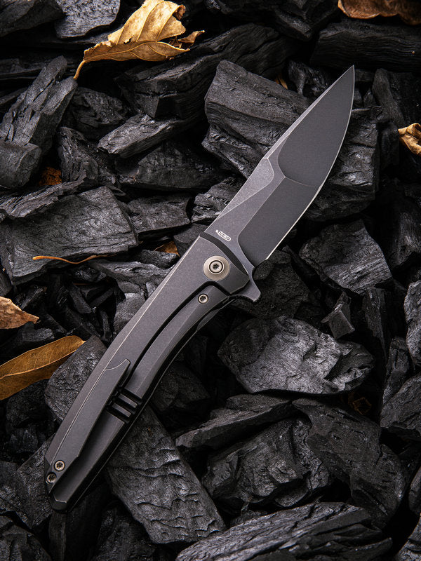 WE Knife Scoppio 3.63" CPM 20CV Black Titanium Folding Knife 923D