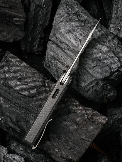 WE Knife Eidolon 2.86" CPM 20CV Twill Carbon Fiber Folding Knife by Justin Lundquist 19074A-C