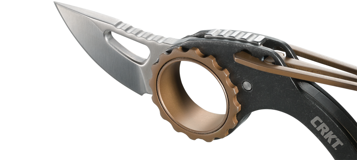 CRKT Compano 1.42" Keychain Carabiner Folding Knife - Mike Bond Design - 9082