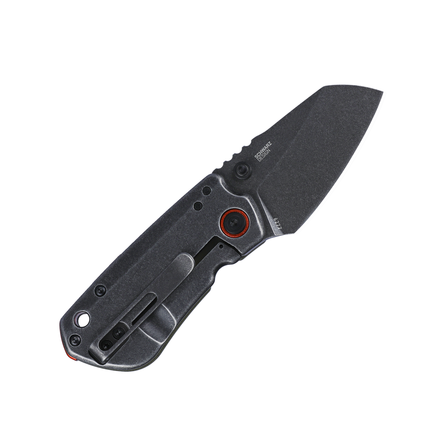 CRKT Overland Compact 2.24" D2 Black Stonewash OD Green G10 Folding Knife - T.J. Schwarz - 6277