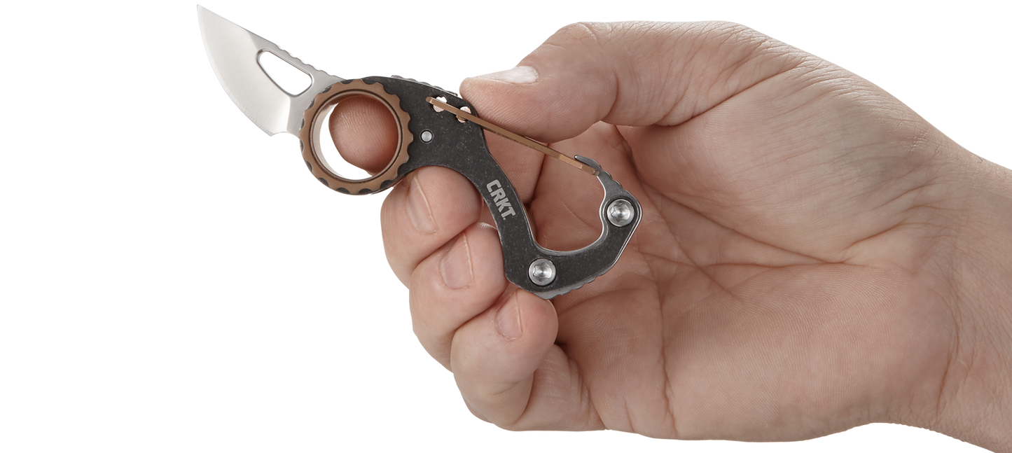 CRKT Compano 1.42" Keychain Carabiner Folding Knife - Mike Bond Design - 9082