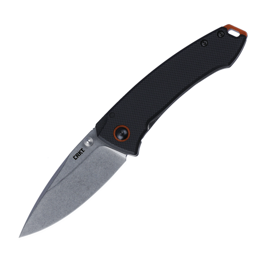 CRKT Tuna Compact 2.73" Stonewash Black G10 Folding Knife - Lucas Burnley - 2522