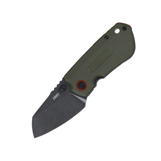 CRKT Overland Compact 2.24" D2 Black Stonewash OD Green G10 Folding Knife - T.J. Schwarz - 6277